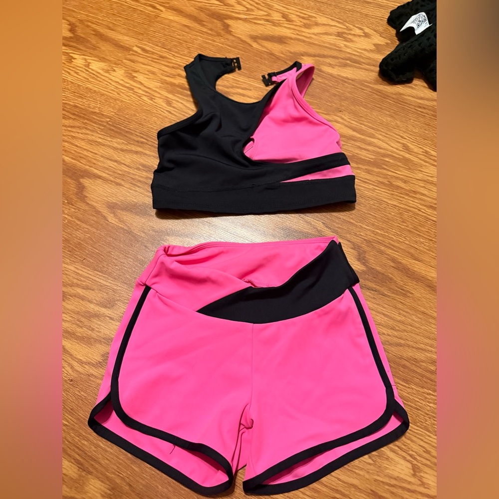 Pink and Black Athletic Set